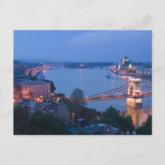 UNGERN, Budapest: Szechenyi (Kedje) Bron, 2 Vykort (Framsida)