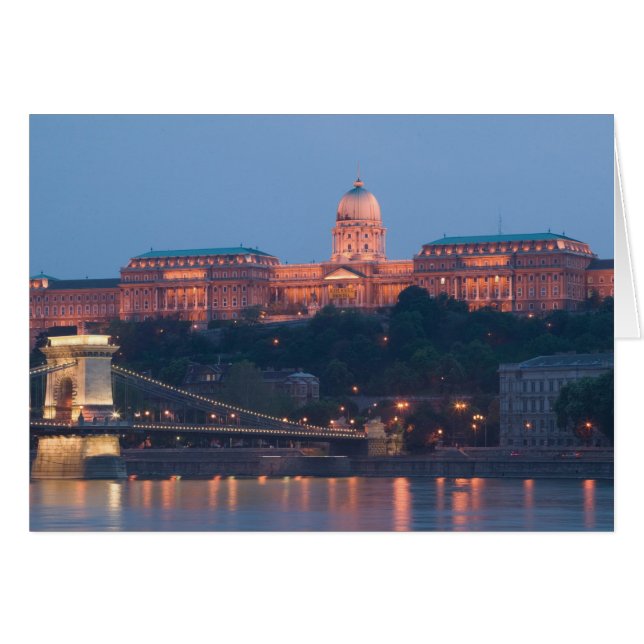 UNGERN, Budapest: Szechenyi (Kedjebro) Bron, Hälsningskort (Framsidan Horizontal)