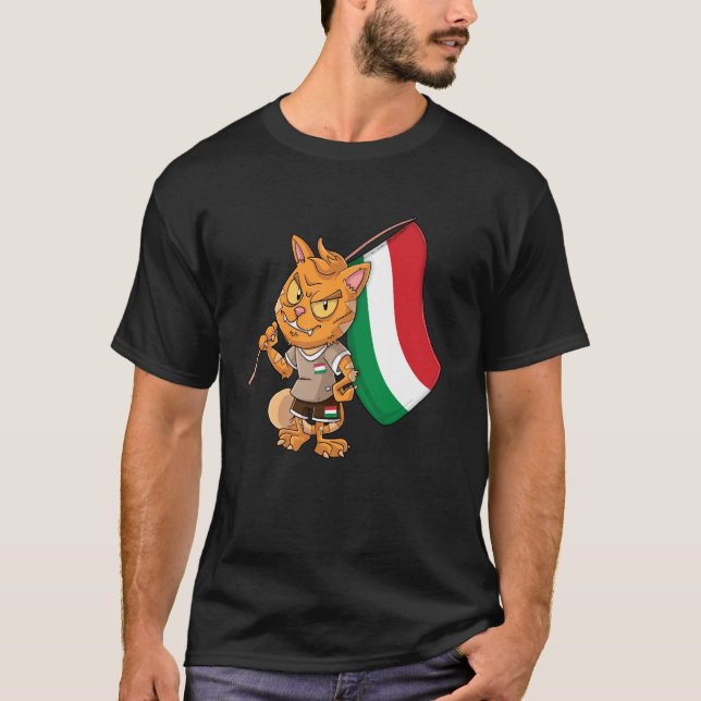Ungern Fan Katt T Shirt (Framsida)