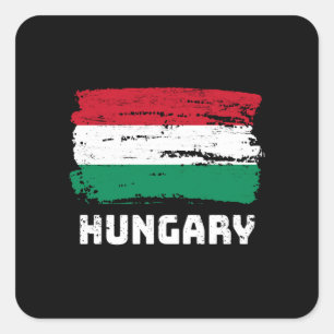 Ungern Flagga Fyrkantigt Klistermärke