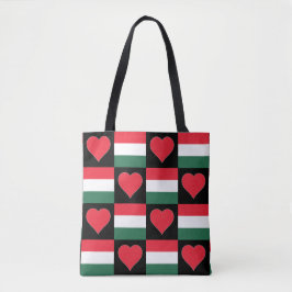 Ungern Flagga Heart Mönster Patriotic Tygkasse