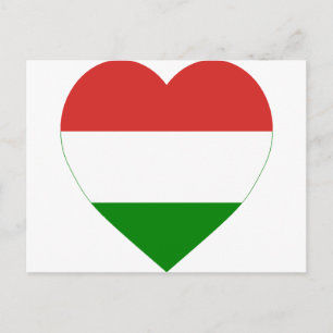 Ungern Flagga Heart Vykort
