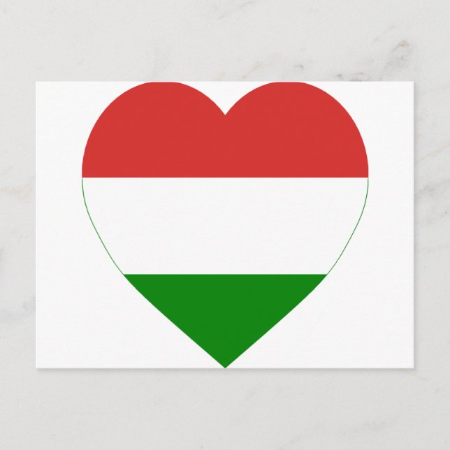 Ungern Flagga Heart Vykort (Framsida)