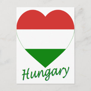Ungern Flagga Heart Vykort