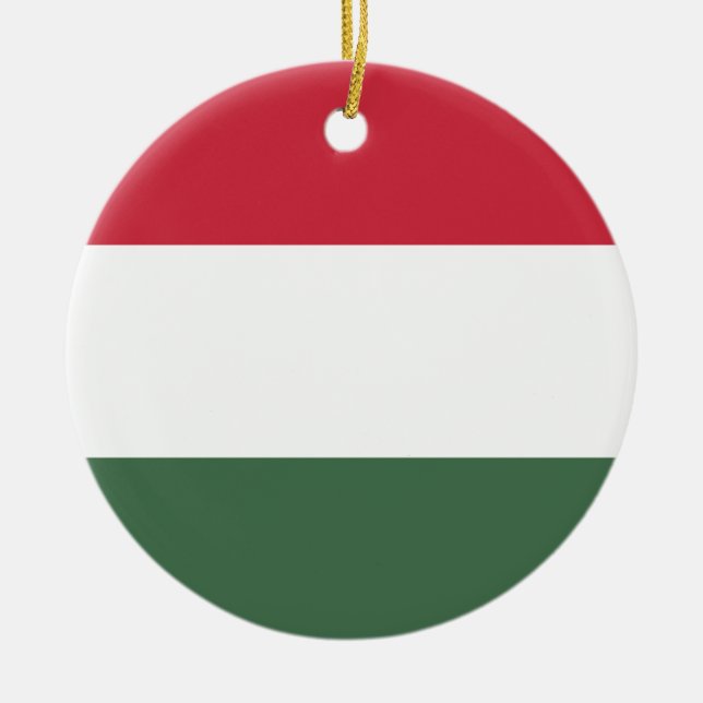 Ungern Flagga Julgransprydnad Keramik (Framsidan)