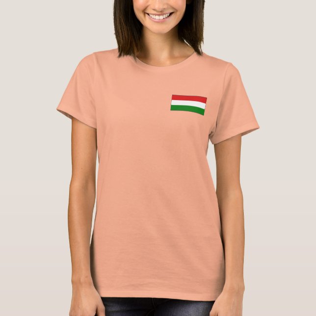 Ungern Flagga + Kart T-Shirt (Framsida)