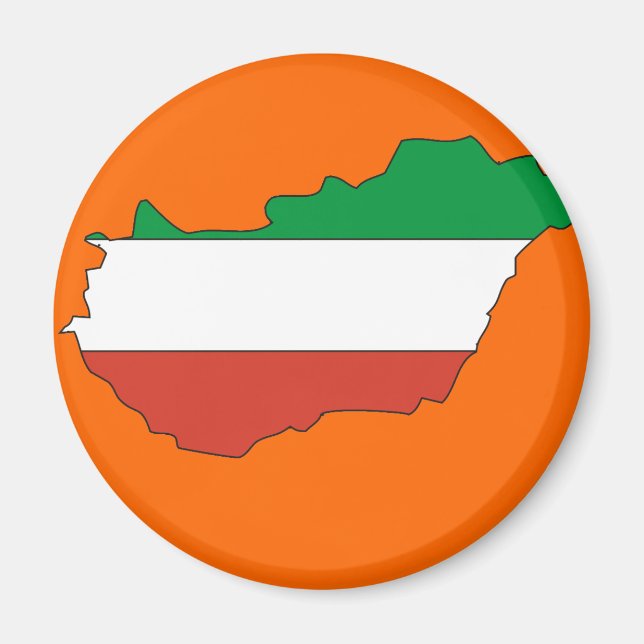 Ungern flagga karta magnet (Framsidan)