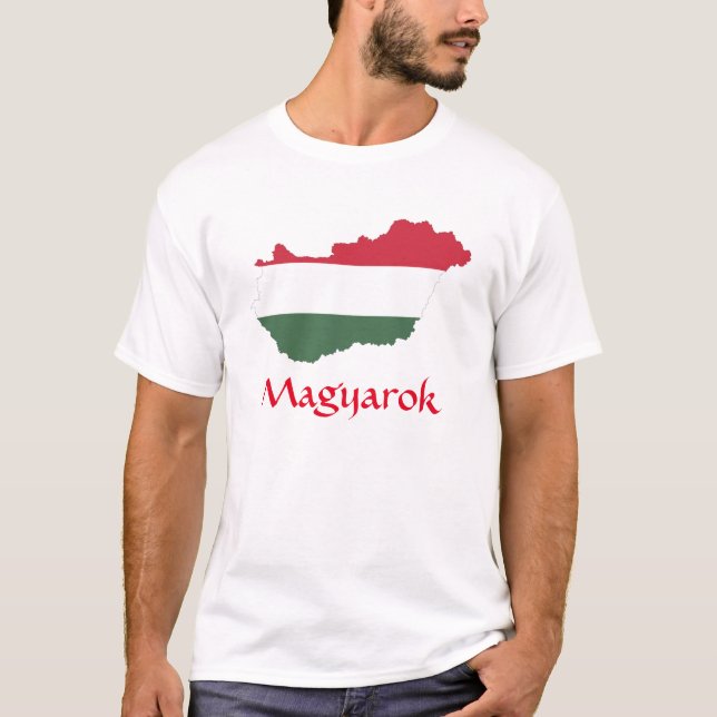 Ungern Flagga Karta Magyarok T-Shirt (Framsida)