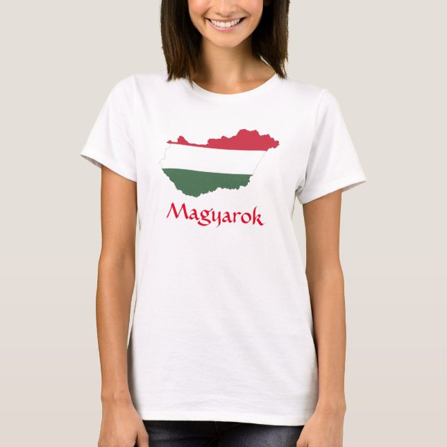 Ungern Flagga Karta Magyarok T-Shirt (Framsida)