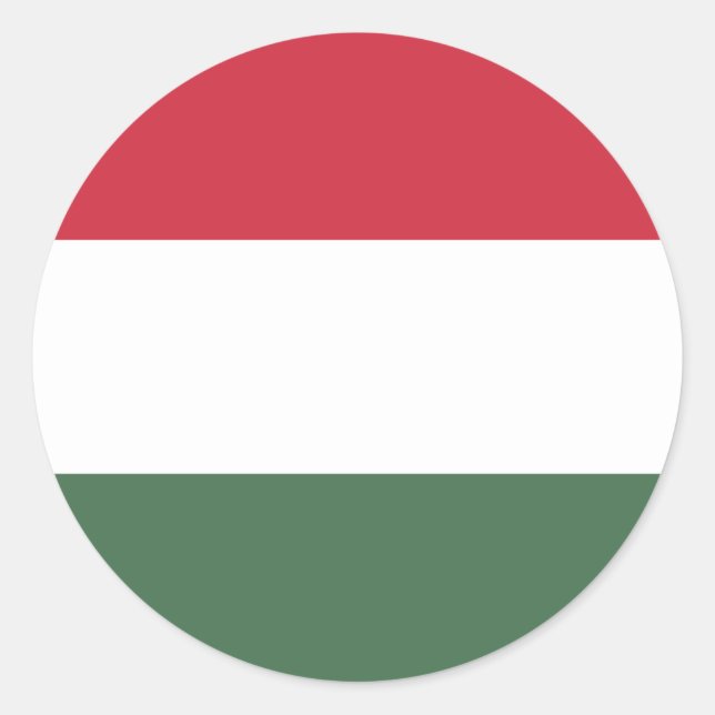 Ungern Flagga Runt Klistermärke (Framsida)