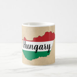 Ungern Flagga Silhouette Kaffemugg