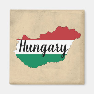 Ungern Flagga Silhouette Magnet