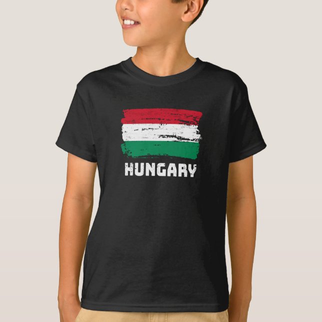 Ungern Flagga T Shirt (Framsida)