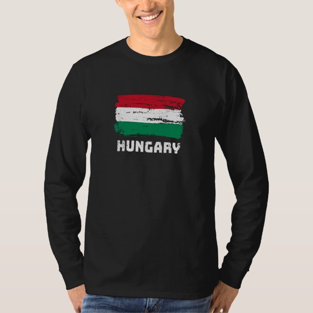 Ungern Flagga T Shirt (Framsida)