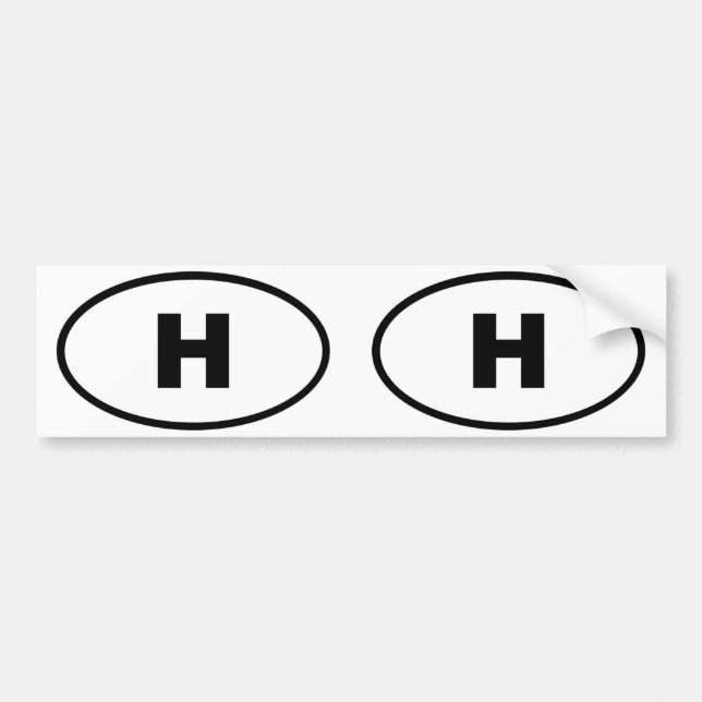 Ungern - H - Europeisk oval Bildekal (Framsidan)
