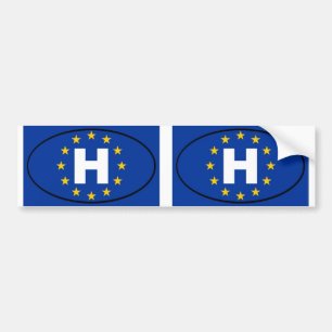Ungern - H - Europeiska unionens oval Bildekal