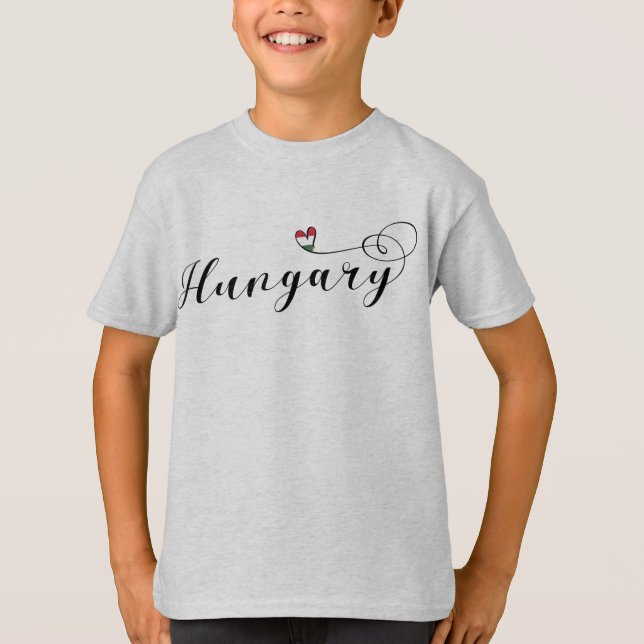 Ungern Heart T-Shirt, ungerska Tee (Framsida)