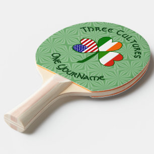 Ungern Irland USA Shamrock Flag Personlig Pingisracket