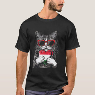 Ungern Katt Ungersk Flagga Ungersk Stolthet Ungrar T Shirt