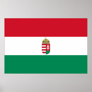 Ungern med Arm, Ungern, flagga Poster