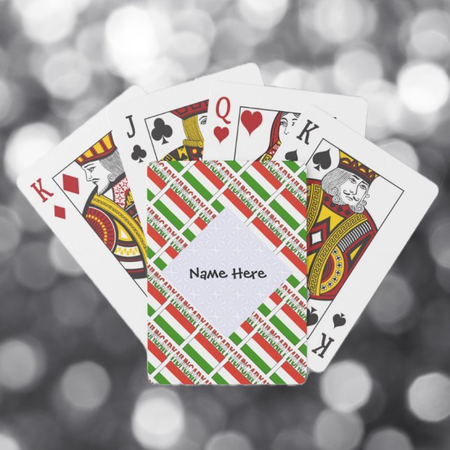 Ungern och Ungerns Flagga Tilled med ditt namn Casinokort (Skapare uppladdad)