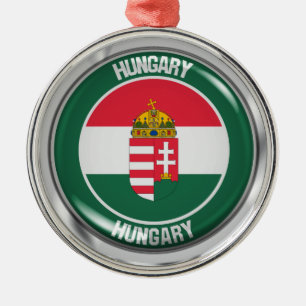 Ungern Round Emblem Julgransprydnad Metall