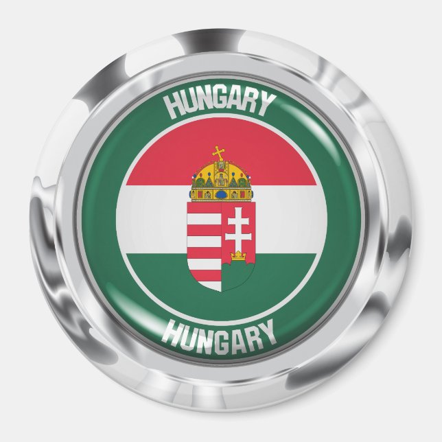 Ungern Round Emblem Magnet (Framsidan)