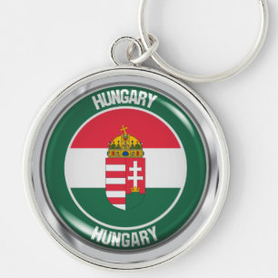 Ungern Round Emblem Rund Silverfärgad Nyckelring