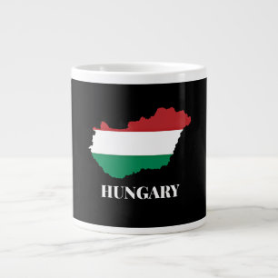 Ungern, silhuett och flagga jumbo mugg