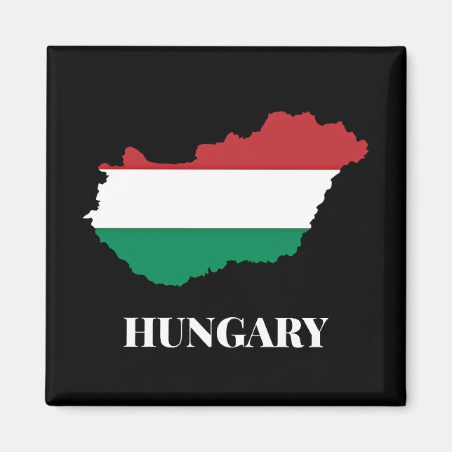 Ungern, silhuett och flagga magnet (Framsidan)