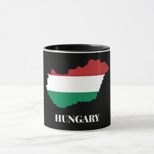 Ungern, silhuett och flagga mugg