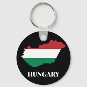 Ungern, silhuett och flagga nyckelring