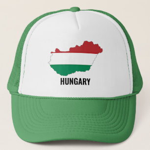 Ungern, silhuette, flagga, färg keps