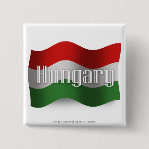 Ungern som vinkar flagga knapp