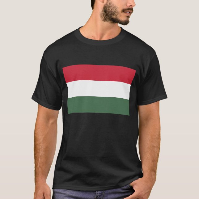 Ungern, Ungerns Flagga,Flagga Ungern. T Shirt (Framsida)