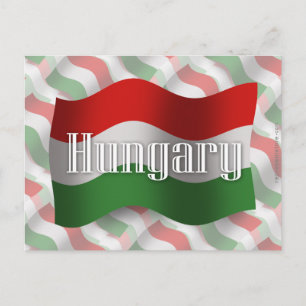 Ungern Wave Flagga Vykort