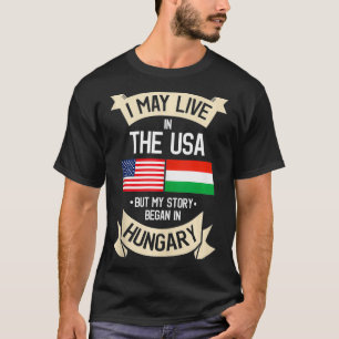 Ungerns amerikanska Flagga USA Ungerska rotgåvor T Shirt