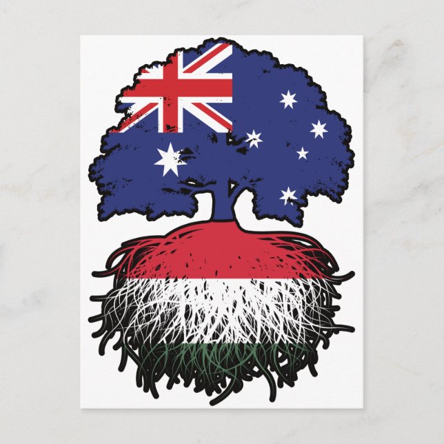 Ungerns australiska Australiens Träd-rötter Vykort (Framsida)