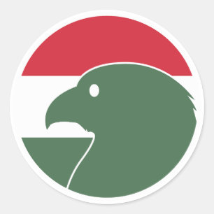 Ungerns Falcon Ungerns nationella Flagga Runt Klistermärke