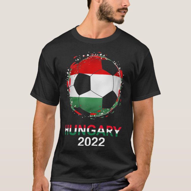 Ungerns Flagga 2022 Ungerskt fotbollslag  T Shirt (Framsida)
