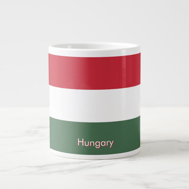 Ungerns flagga anpassad  jumbo mugg (Framsidan)