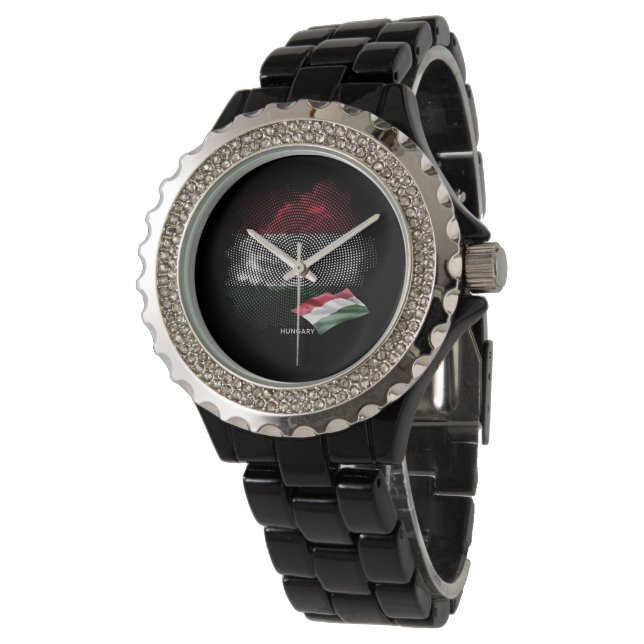 Ungerns flagga armbandsur (Vinklad)