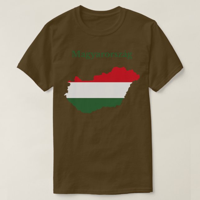 Ungerns Flagga-design Karta T Shirt (Design framsida)