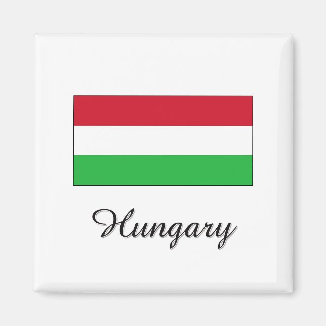 Ungerns Flagga Design Magnet (Framsidan)