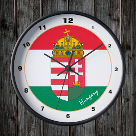 Ungerns Flagga, Emblem och Ungerns trendig mode Rund Klocka