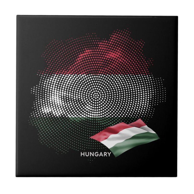 Ungerns flagga kakelplatta (Framsidan)