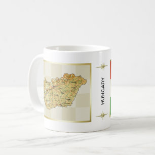 Ungerns Flagga + Kartmugg Kaffemugg