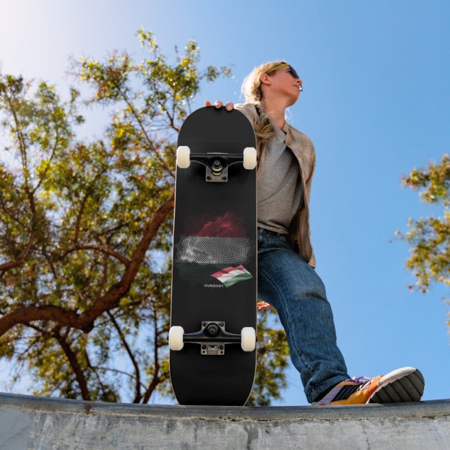Ungerns flagga mini skateboard bräda 18,5 cm (Utomhus 1)