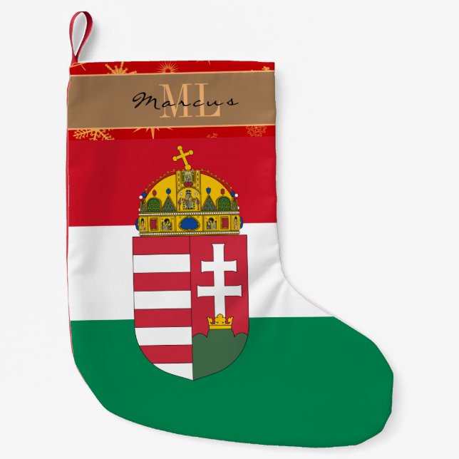 Ungerns Flagga stockning, Ungern, monogram Liten Julstrumpa (Framsidan)