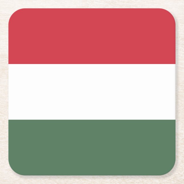 Ungerns flagga underlägg papper kvadrat (Framsidan)
